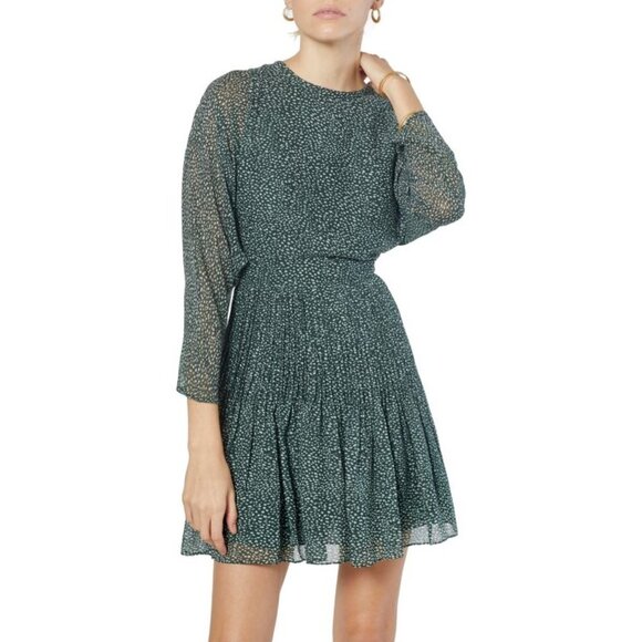 Joie Garonne Batwing-Sleeve Printed Silk Dress, Size 00 - Picture 1 of 6